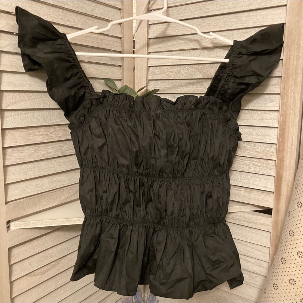 JustFab Ruffled Smocked Dressy Top